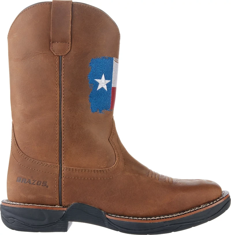 Brazos Men's Maverick Texas Flag Work Boots