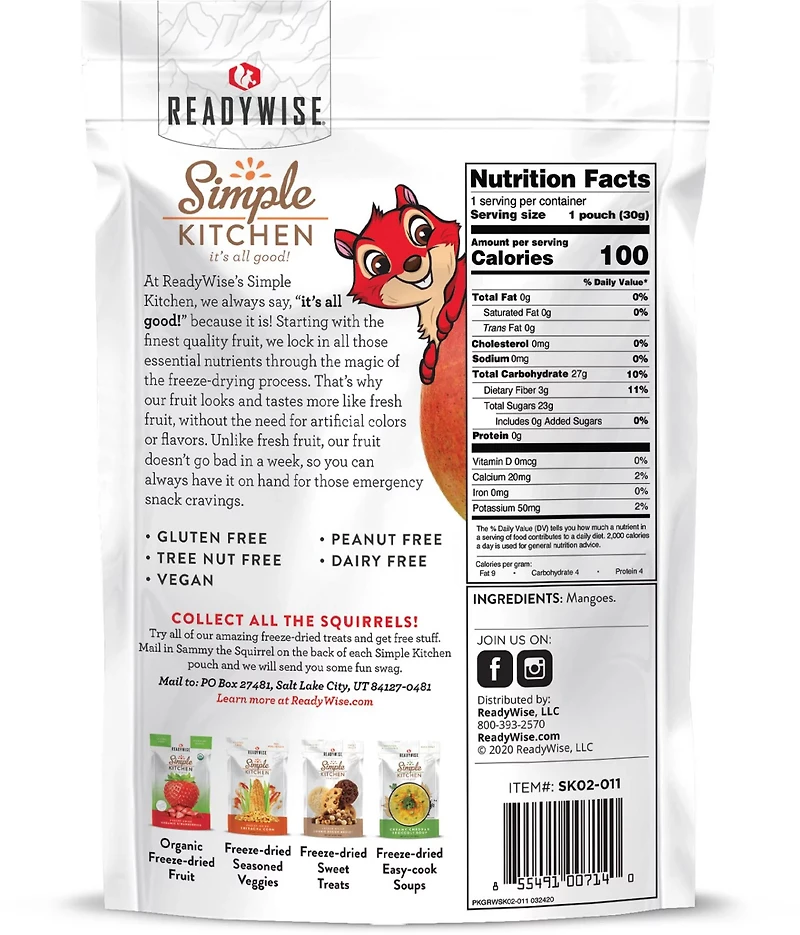 Wise Company Simple Kitchen Freeze-Dried Mangos