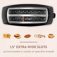 Elite Gourmet 4-Slice Cool-Touch Long Slot Toaster