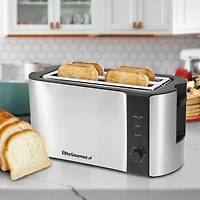 Elite Gourmet 4-Slice Stainless-Steel Long Slot Toaster