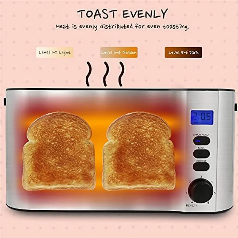 Elite Gourmet 4-Slice Long Slot Toaster