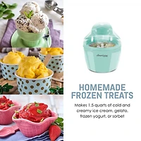 Elite Gourmet Americana 1.5 qt Electric Ice Cream Maker with Quick Freeze Bowl