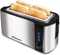 Elite Gourmet 4-Slice Stainless-Steel Long Slot Toaster