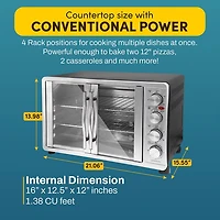 Elite Gourmet Platinum 45L French Door Rotisserie and Convection Oven