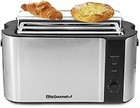 Elite Gourmet 4-Slice Stainless-Steel Long Slot Toaster