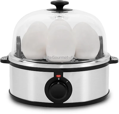 Elite Gourmet 7-Egg Stainless Steel Easy Egg Cooker