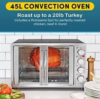 Elite Gourmet Platinum 45L French Door Rotisserie and Convection Oven