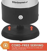 Elite Gourmet 12 Cup Stainless Steel Electric Coffee Percolator