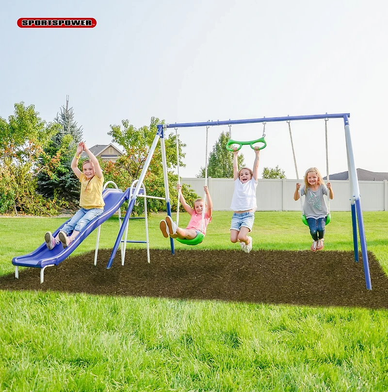 Sportspower Sierra Vista Metal Swing and Slide Set