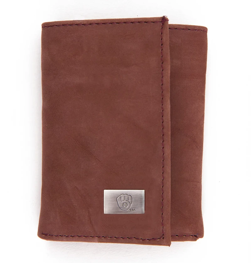 Eagles Wings Milwaukee Brewers Leather Tri-Fold Wallet