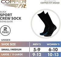 Copper Fit Adults' Energy Crew Socks 2 Pack