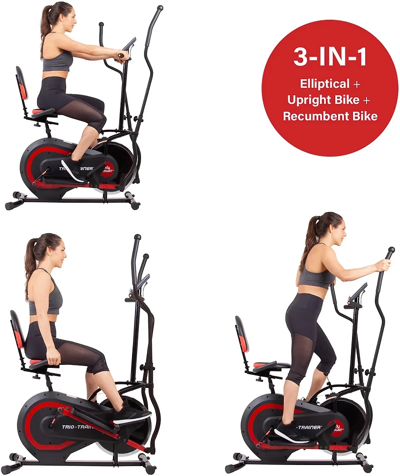 Body Power Trio-Trainer 3 In 1 Elliptical Stationary And Recumbent Bike
