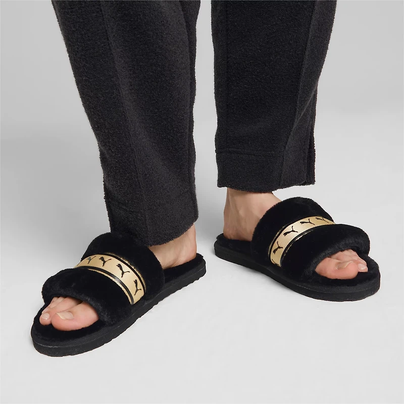 PUMA Women's Metallic Fluff REMIX Slides