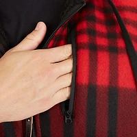 Smith's Workwear Men's Butter-Sherpa Lined Plaid Polar Fleece Full Zip Hooded Jacket