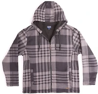 Smith's Workwear Men's Butter-Sherpa Lined Plaid Polar Fleece Full Zip Hooded Jacket