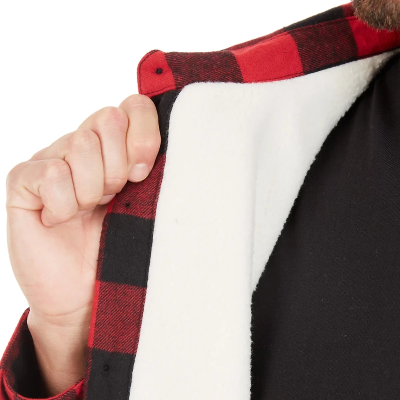 Smith's Workwear Men's Sherpa Lined Flannel Shirt Jacket