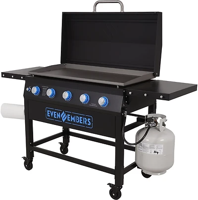 Even Embers 5-Burner Gas Griddle with Lid