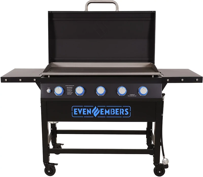 Even Embers 5-Burner Gas Griddle with Lid