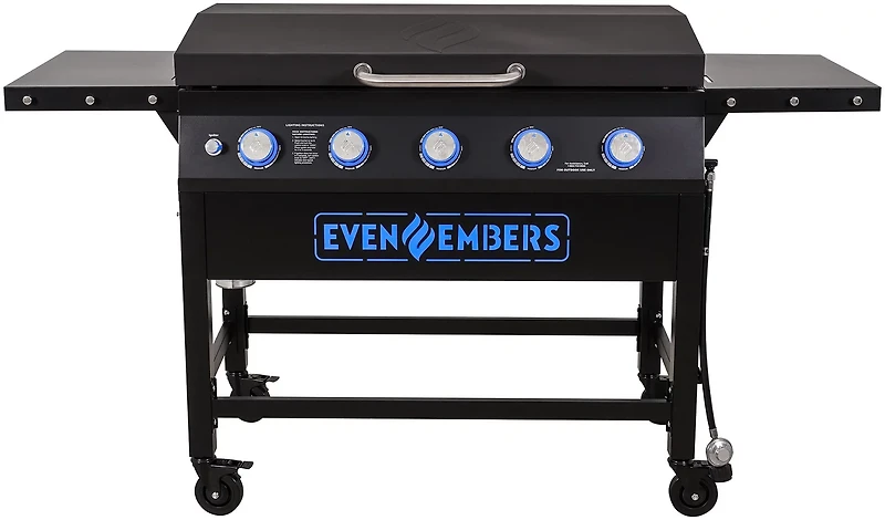 Even Embers 5-Burner Gas Griddle with Lid