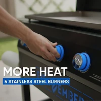 Even Embers 5-Burner Gas Griddle with Lid