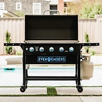 Even Embers 5-Burner Gas Griddle with Lid