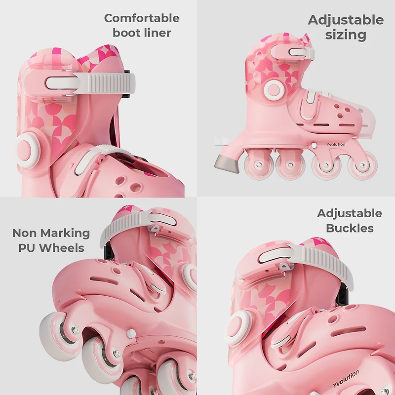 Yvolution Kids' Twista Adjustable Inline Trainer Skates