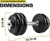 PRCTZ 40lb Quick Select Adjustable Dumbbell Set