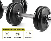 PRCTZ 40lb Quick Select Adjustable Dumbbell Set