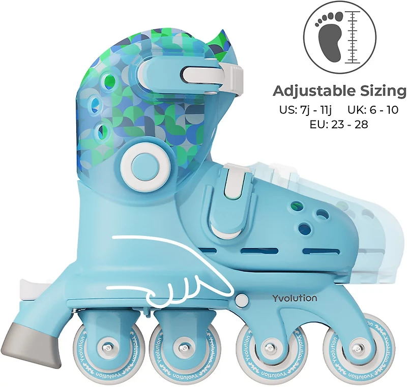 Yvolution Kids' Twista Adjustable 2-in-1 Roller Skates