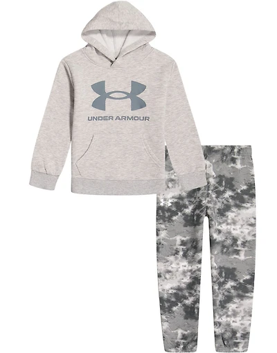 Under Armour Boys’ 4-7 Big Logo Splice Tie-Dye Pullover Hoodie and Joggers Set