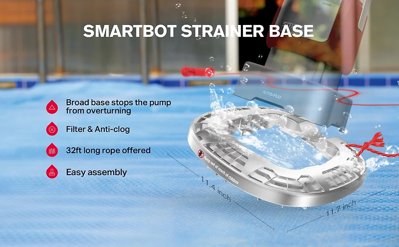 Smartbot 1/2 HP Pool Cover Water Pump with Strainer Base
