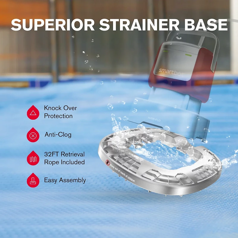 Smartbot 1/2 HP Pool Cover Water Pump with Strainer Base