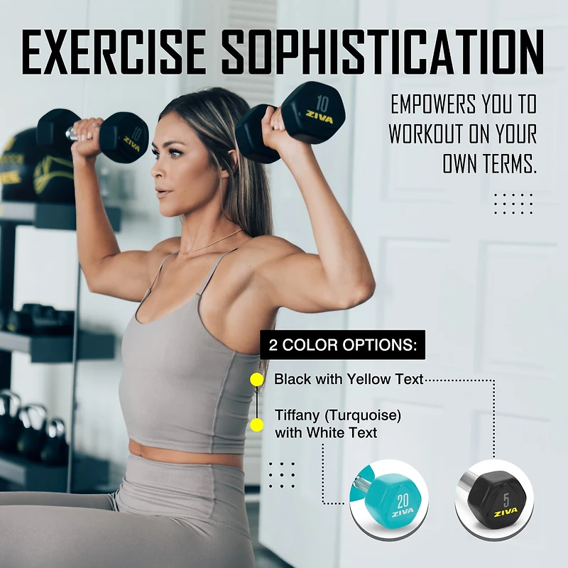 ZIVA Hexagon Weight Lifting Dumbbell – Pair