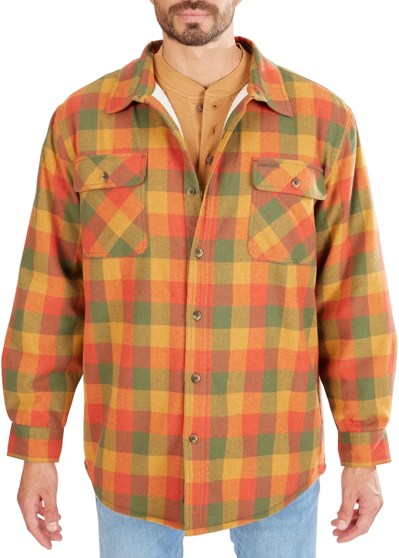 Smith's Workwear Men's Sherpa Lined Flannel Shirt Jacket