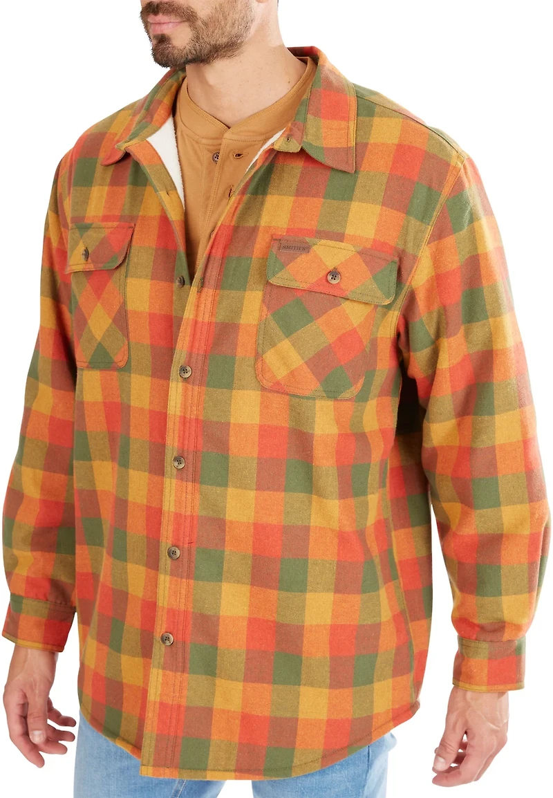 Smith's Workwear Men's Sherpa Lined Flannel Shirt Jacket