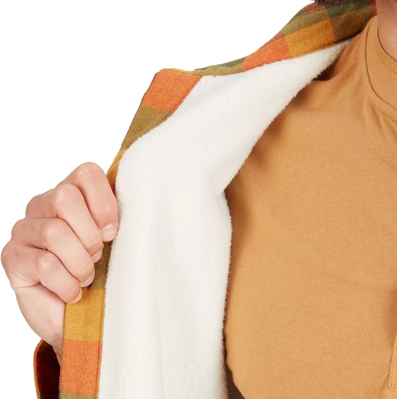 Smith's Workwear Men's Sherpa Lined Flannel Shirt Jacket