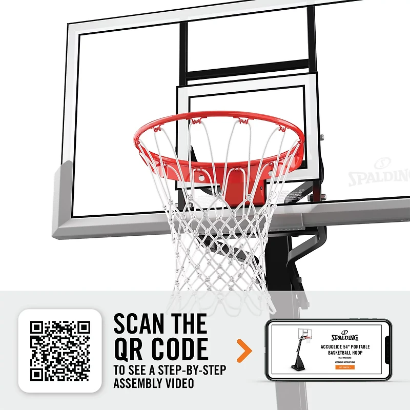 Spalding Accuglide 54 in Portable Acrylic Basketball Hoop