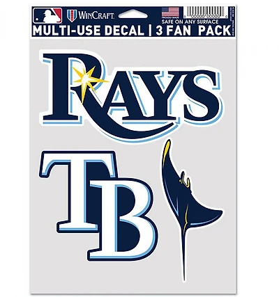 WinCraft Tampa Bay Rays Multi-Use Fan Decal 3-Pack