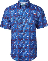 Magellan Outdoors Men's FishGear Local State Texas Print Short Sleeve Button-Down Shirt