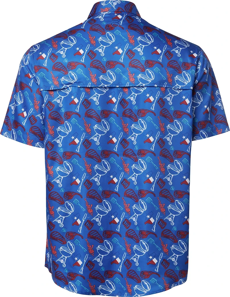 Magellan Outdoors Men's FishGear Local State Texas Print Short Sleeve Button-Down Shirt