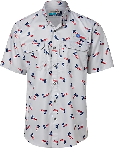 Magellan Outdoors Men's FishGear Local State Texas Print Short Sleeve Button-Down Shirt