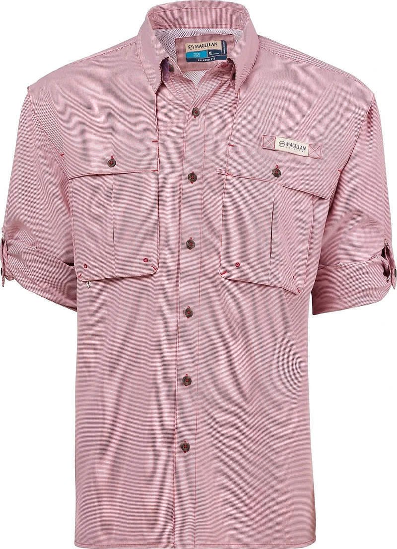 Magellan Outdoors Men's Aransas Pass Mini Check Long Sleeve Fishing Shirt