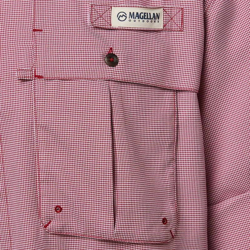 Magellan Outdoors Men's Aransas Pass Mini Check Long Sleeve Fishing Shirt