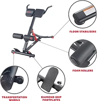 Sunny Health & Fitness Hyperextension Roman Chair with Dip Station