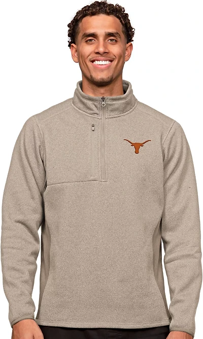 Antigua Men's University of Texas Course 1/4 Zip Pullover