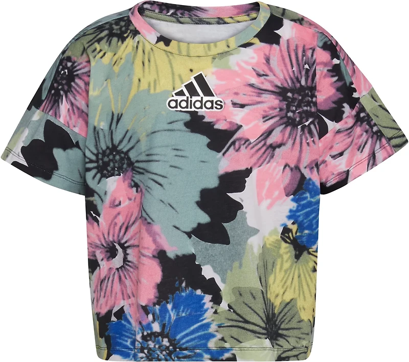 adidas Girls' All Over Print Short Sleeve T-shirt