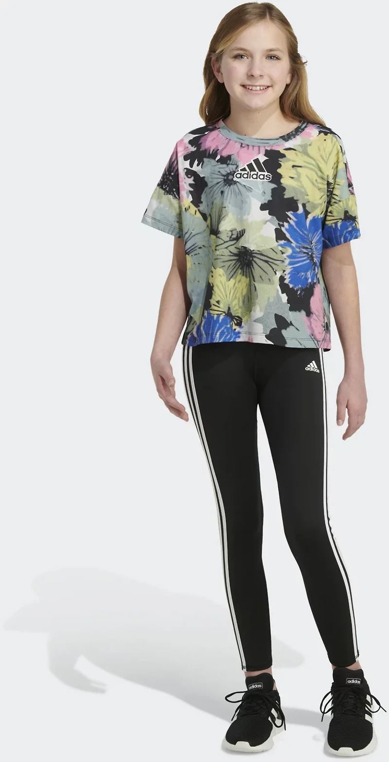 adidas Girls' All Over Print Short Sleeve T-shirt