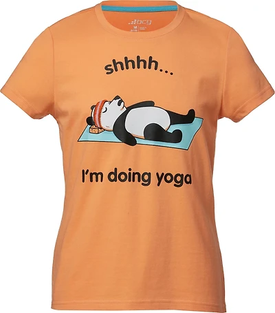 BCG Girls' Yoga Panda Cotton Graphic Short Sleeve T-shirt