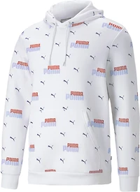 PUMA Men's Essentials+ Logo Power Allover Print Fleece Hoodie