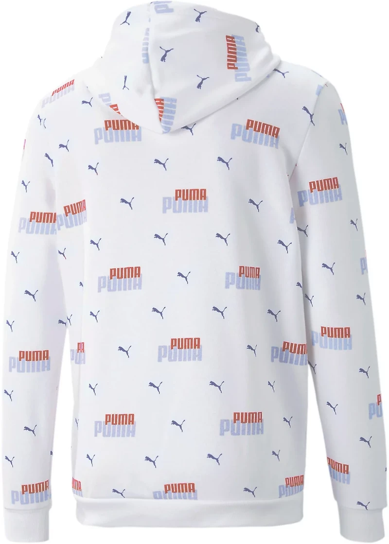 PUMA Men's Essentials+ Logo Power Allover Print Fleece Hoodie